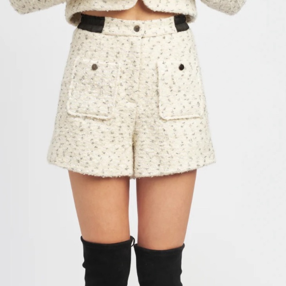 En Saison Hayes Tweed Shorts New - Picture 3 of 7
